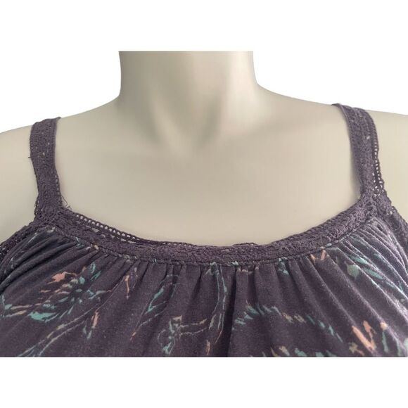 MUDD COLD SHOULDER ASYMMETRICAL HEM TOP BLOUSE PURPLE PAISLEY PRINT - Picture 6 of 9